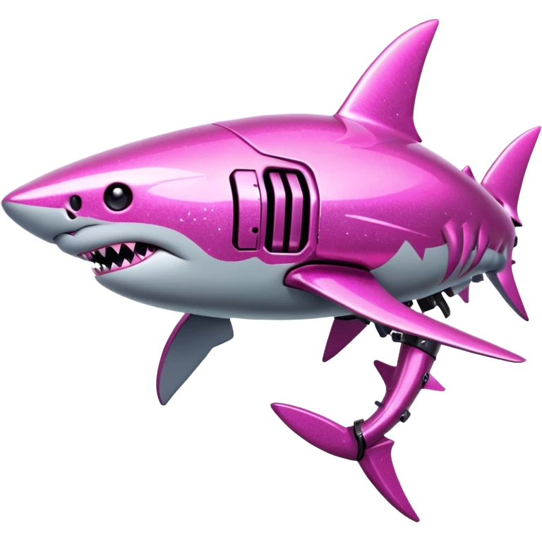 glitter mech shark pink cyberpunk emoji