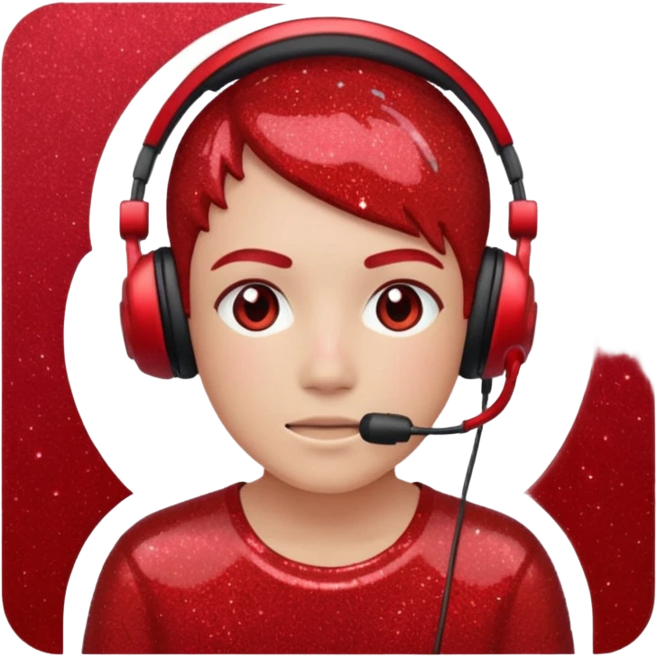 red glitter gamer emoji