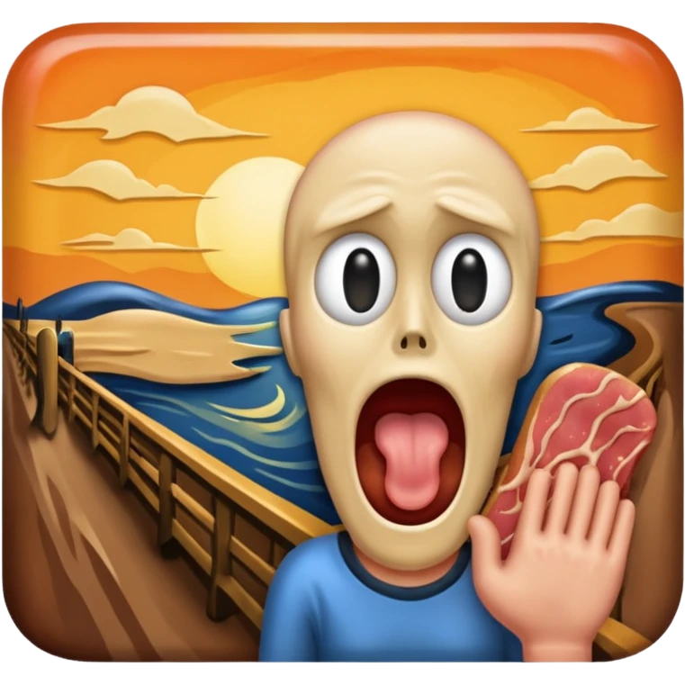 Edvard munch scream with SPAM MEAT landscape  emoji