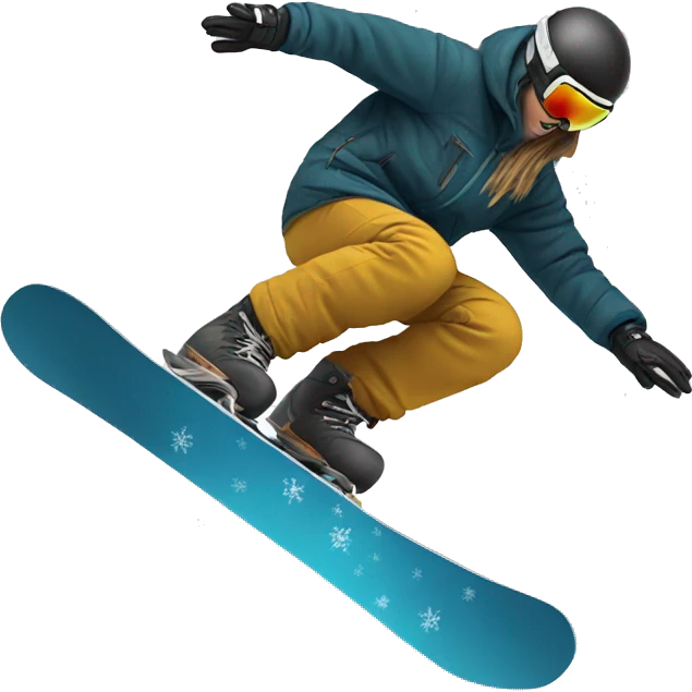 Snowboarder falling emoji