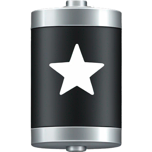 Battery icon with a small light or a star emoji