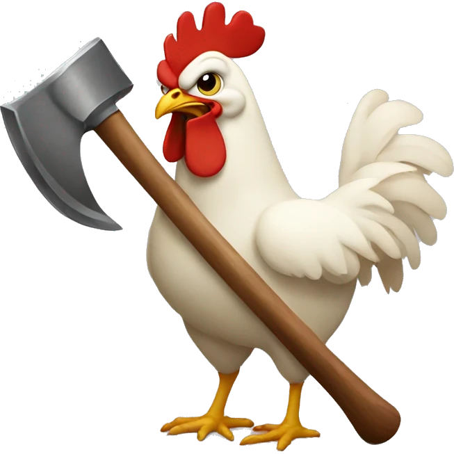 chicken with axe emoji
