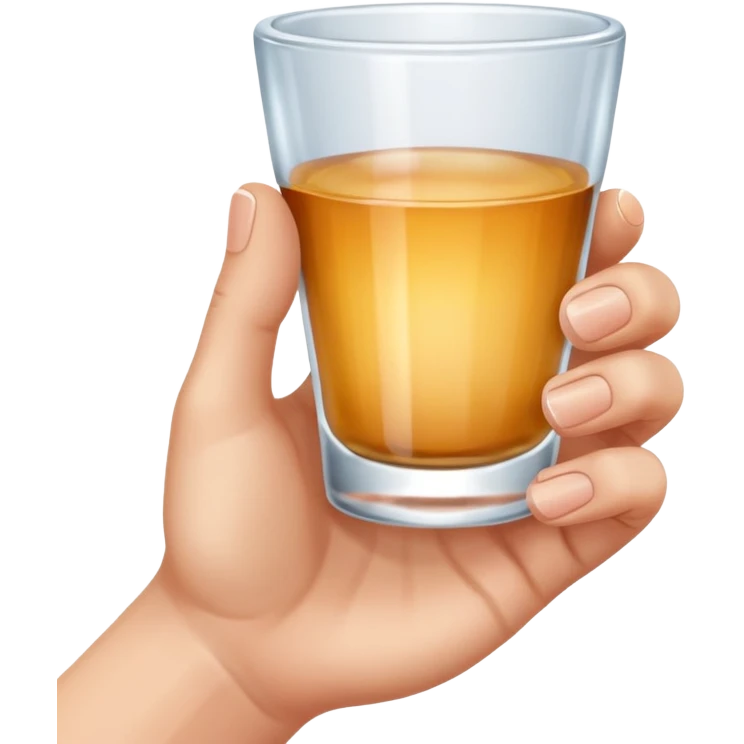 a hand holding a tiny shot glass emoji