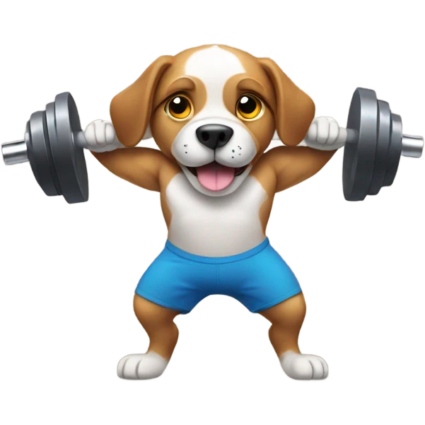 Dog lifting weights  emoji