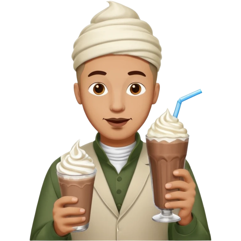 muslim man drinking milkshake emoji