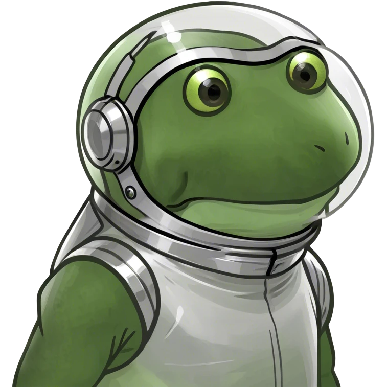 green frog in a spacesuit emoji