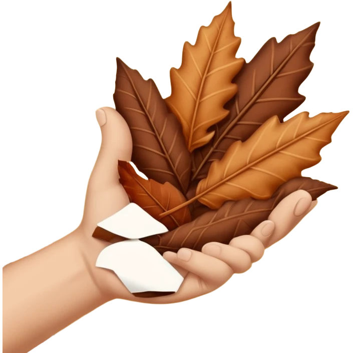  Brown autumn on hand emoji