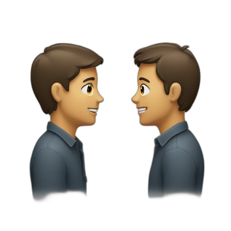 Two people talking face to face emoji