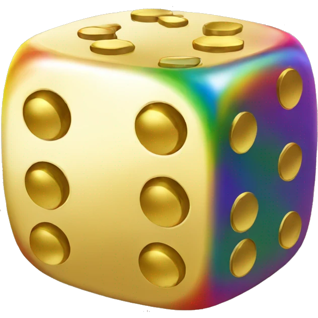 gold rainbow dice. emoji