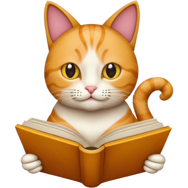 Cat reading book emoji