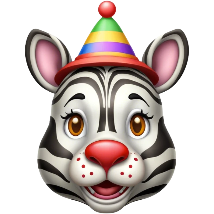 Zebre fou avec un chapeau de clown emoji