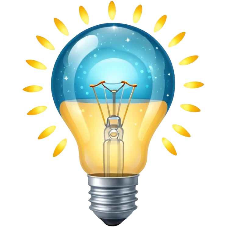 light bulb with sparkles around emoji