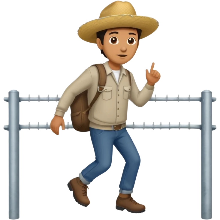 Mexican guy hopping border  emoji