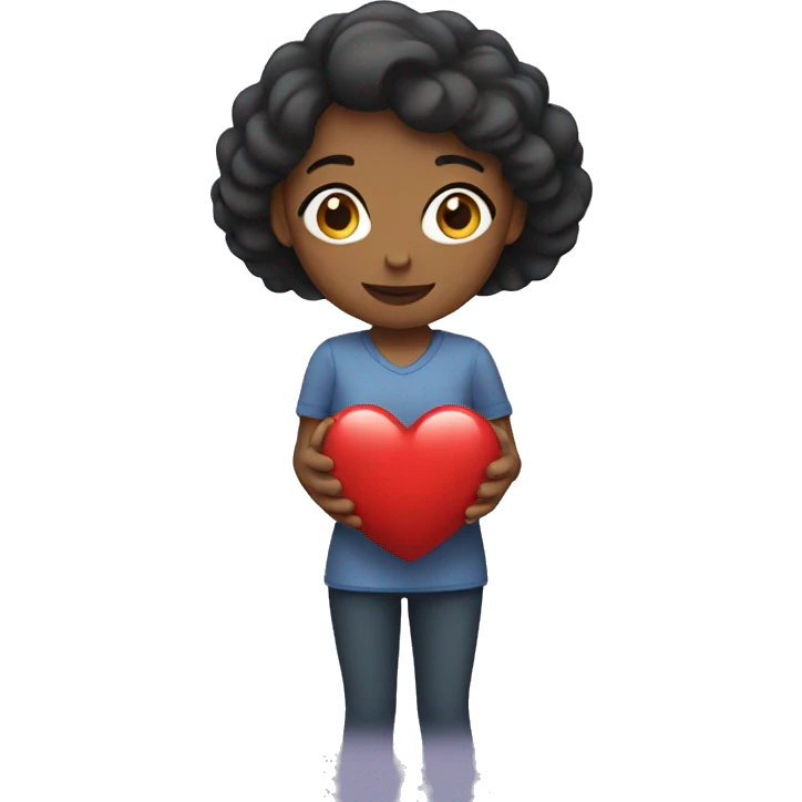 Women holding heart emoji