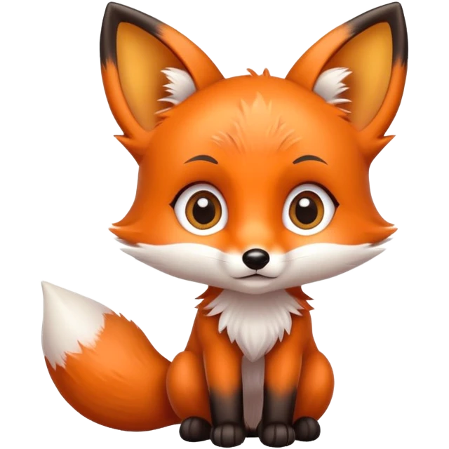Cute baby fox, cute big eyes emoji