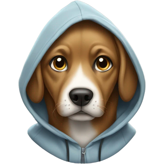 Dog wearing a hoodie emoji