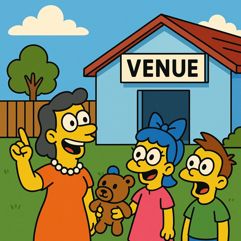 Venue – a place where an event happens.
The concert will take place at a new venue downtown. emoji