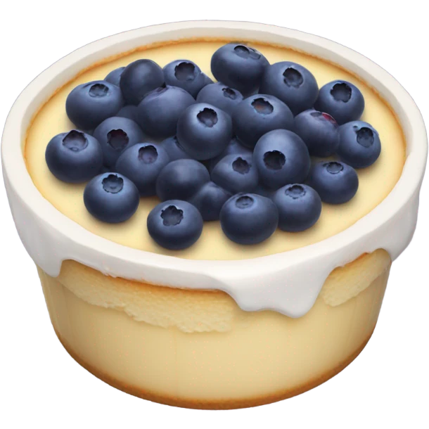 cheesecake tub with blueberries emoji
