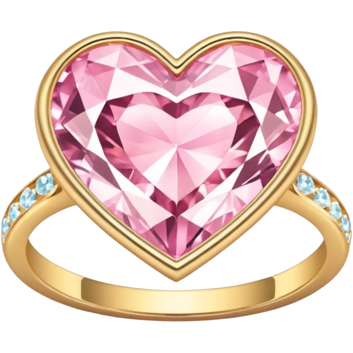 Golden Diamond Pastel Pink Heart Ring emoji