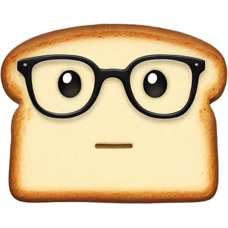 slice of toast wearing thick glasses emoji