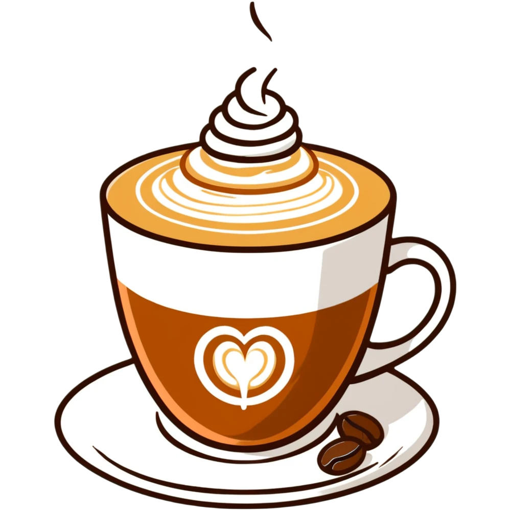 latte art in coffee cup emoji