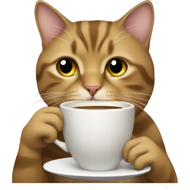 Cat sipping coffee emoji