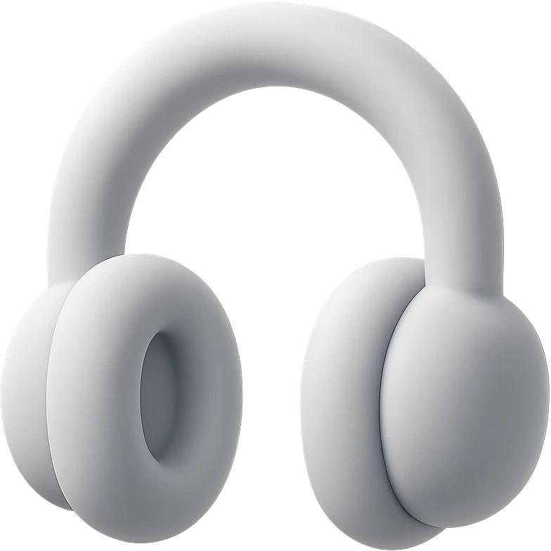 Headphones with a smooth, rounded design emoji