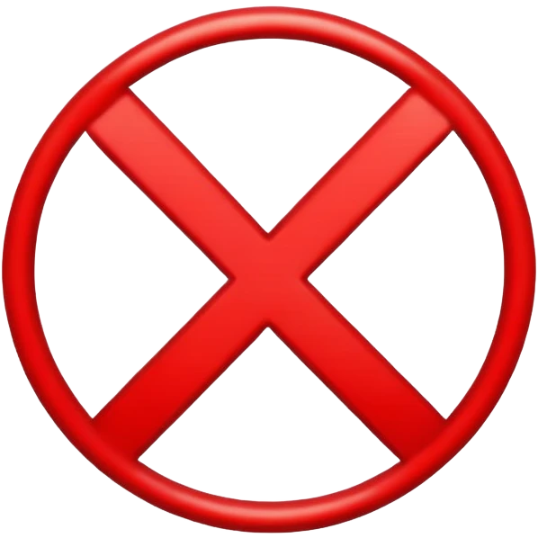 red X symbol with outline emoji