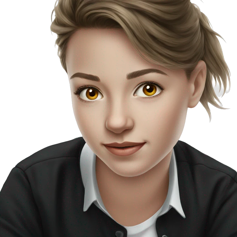 girl in white shirt portrait emoji