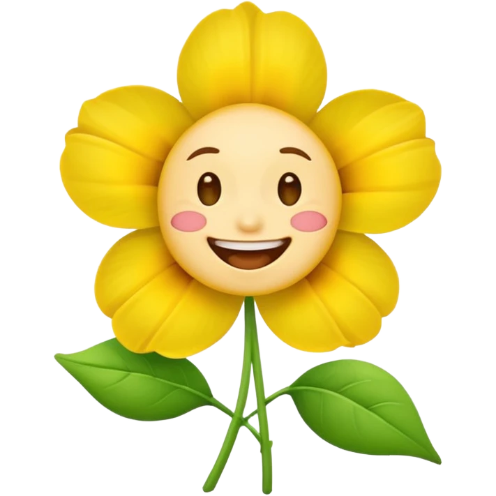 Normal emoji biting a flower emoji