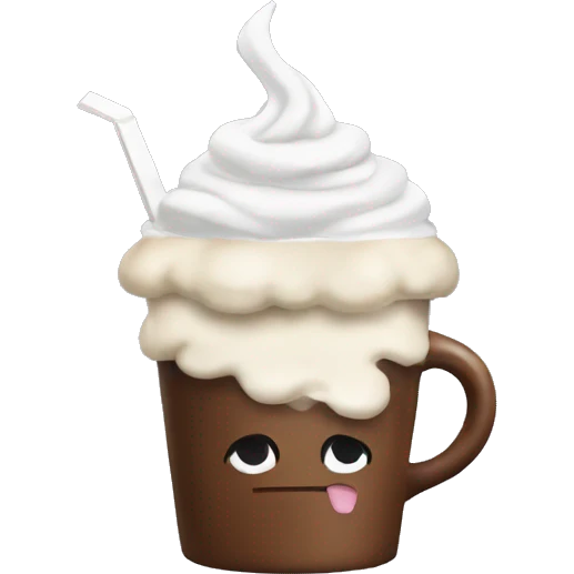 Coffee with whipped cream emoji