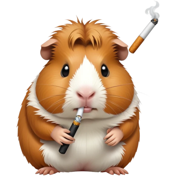 guinea pig whit cigarette and muscles  emoji
