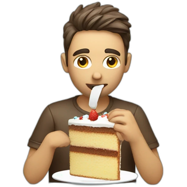 programmer eating cake emoji