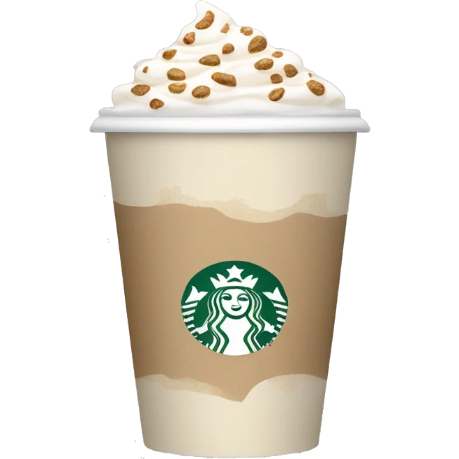 beige starbucks cup with winter pattern emoji
