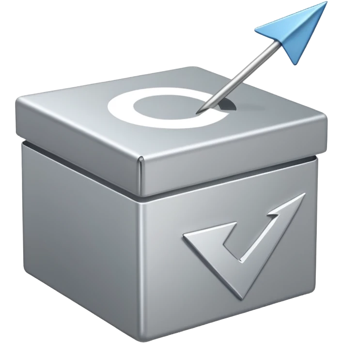 emoji for 'import', a box with an arrow pointing inward, minimal and recognizable design emoji
