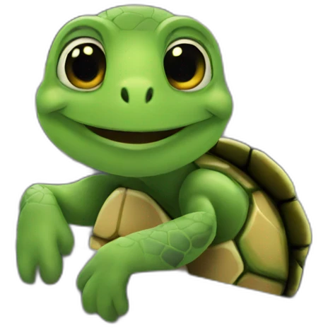 a turtle on a train emoji