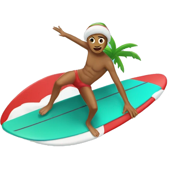 surfista navideño emoji