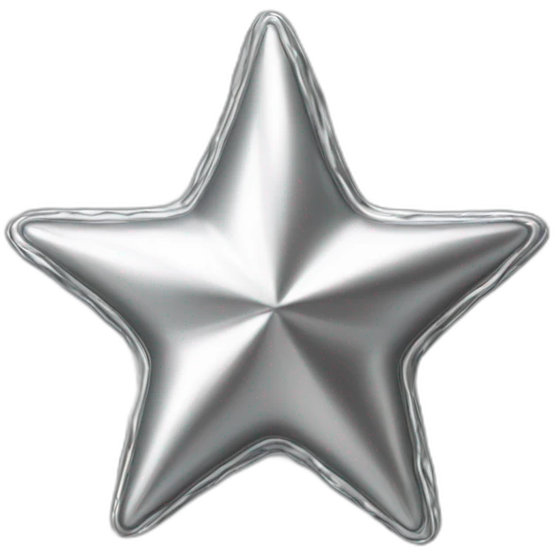 3D silver star with liquid texture emoji