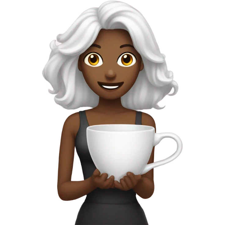 donna con i capelli castani con in mano una tazza  emoji