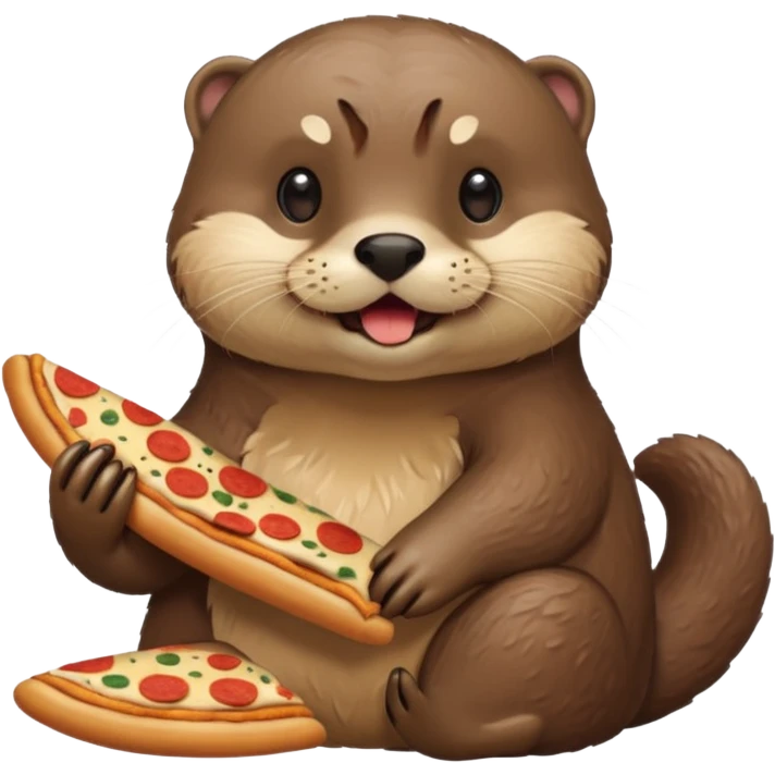 Otter eating pizza rolls emoji
