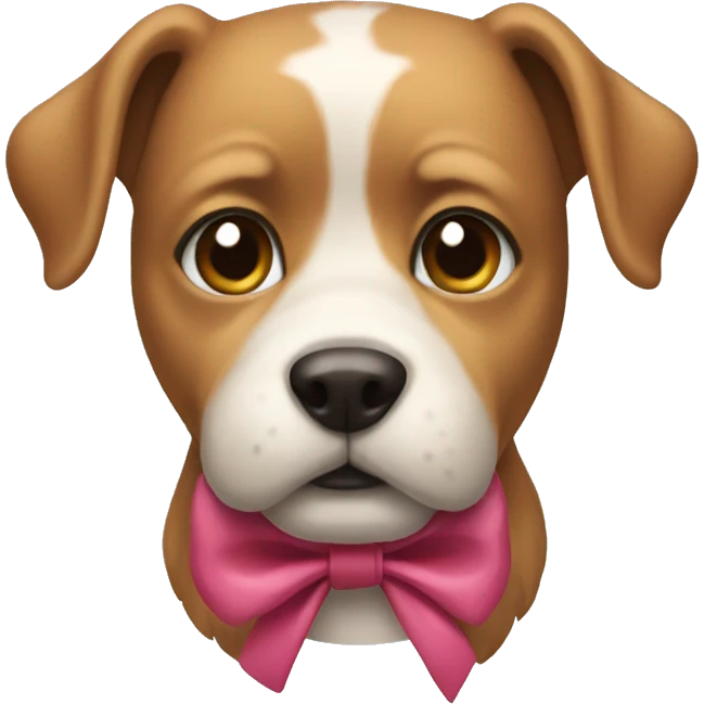 Dog with  bow  emoji