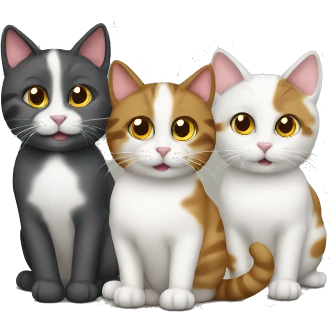 Three cats  emoji