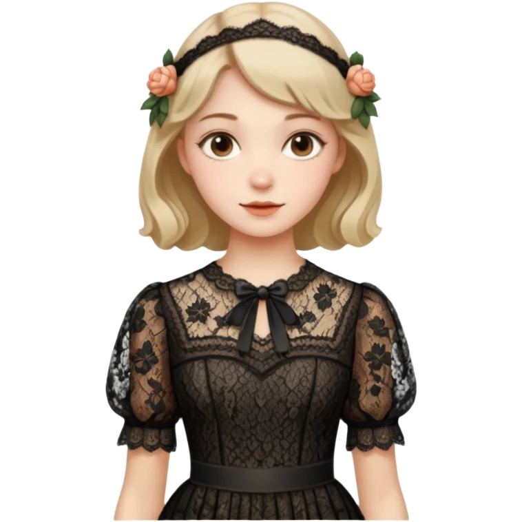 Cottagecore style realistic highly detailed with vintage material dress emoji