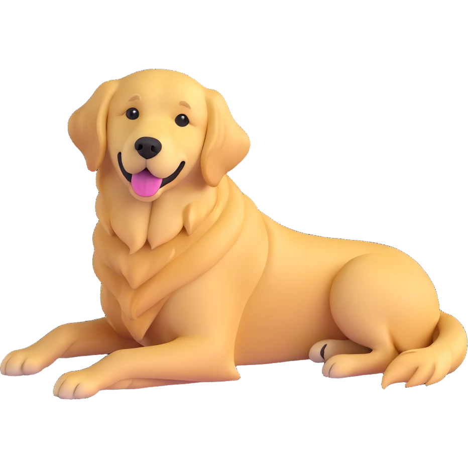 cute golden retriever resting emoji