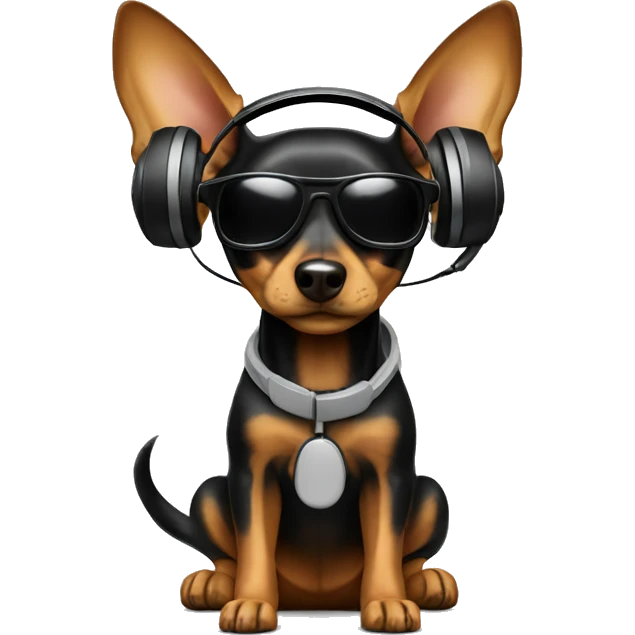 toy terrier in headphones emoji