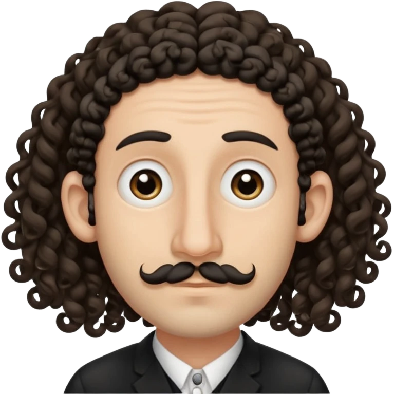 jewish jew man's face, wearing a tiny black kippah and 2 curly long hair strands near the ears, big nose, only face, no body, no mustache emoji