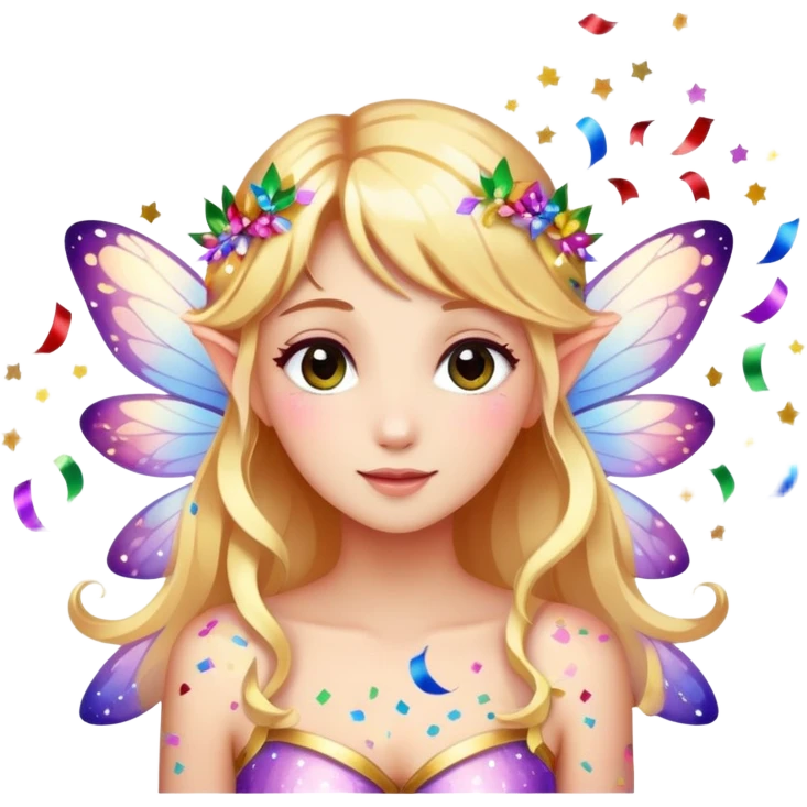 Beautiful Birthday Confetti fairy emoji