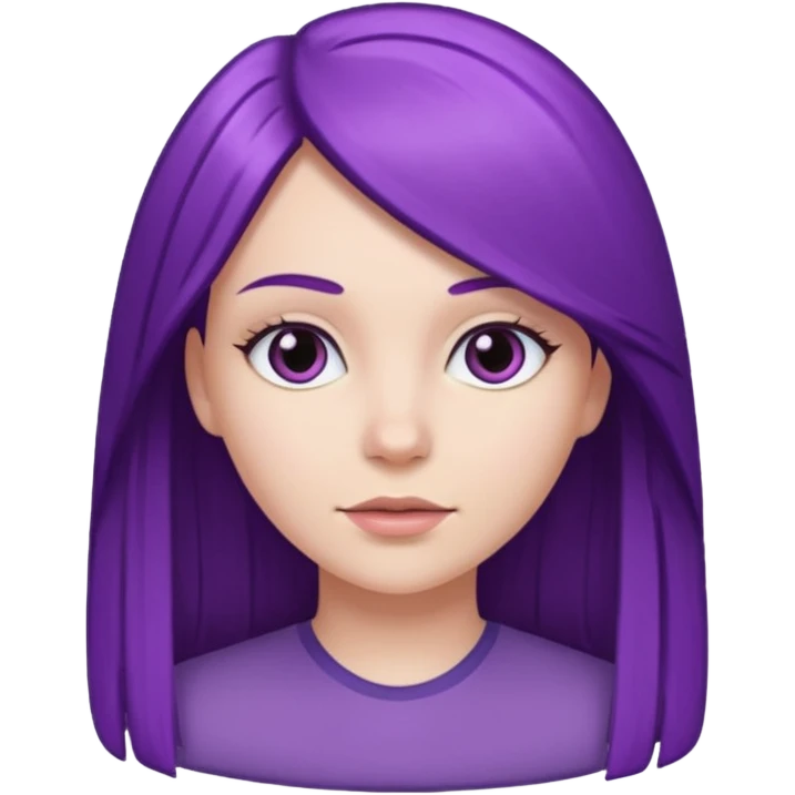 chica blanca pelo morado  y liso  emoji