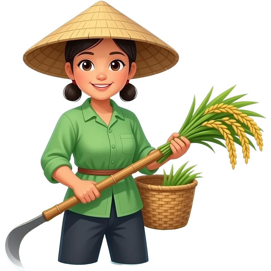 Rice picker female emoji