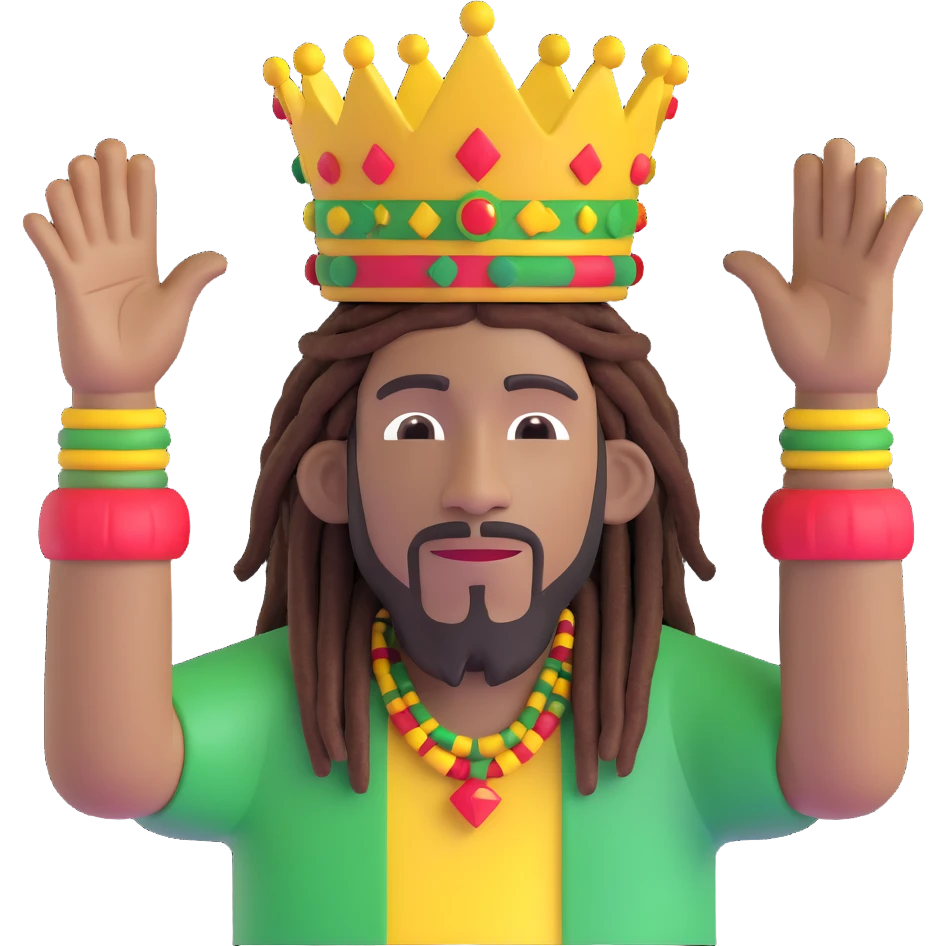A rasta yard man bigging up di whole world 🌍🔥🤲🏾, reggae vibes 🎶, love and unity ✨💛💚❤️, every nation stand strong 🇯🇲🌐👑. emoji
